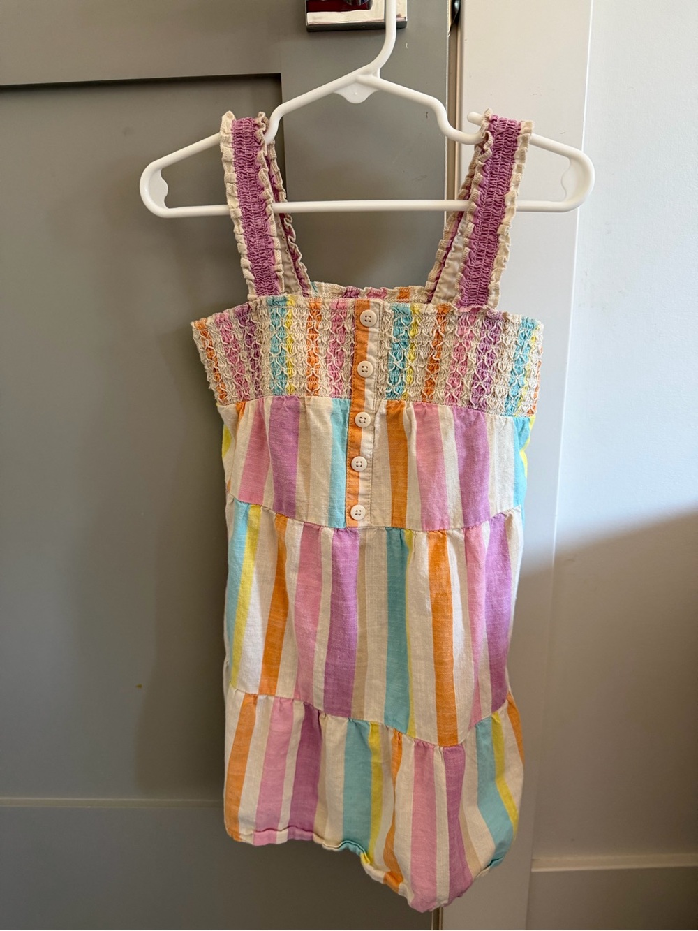 Cat & Jack Pastel Rainbow Stripe Sundress - Pink, Yellow, Blue, Purple, Orange